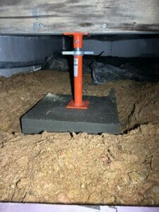 Installation of Support Jack with a concrete base